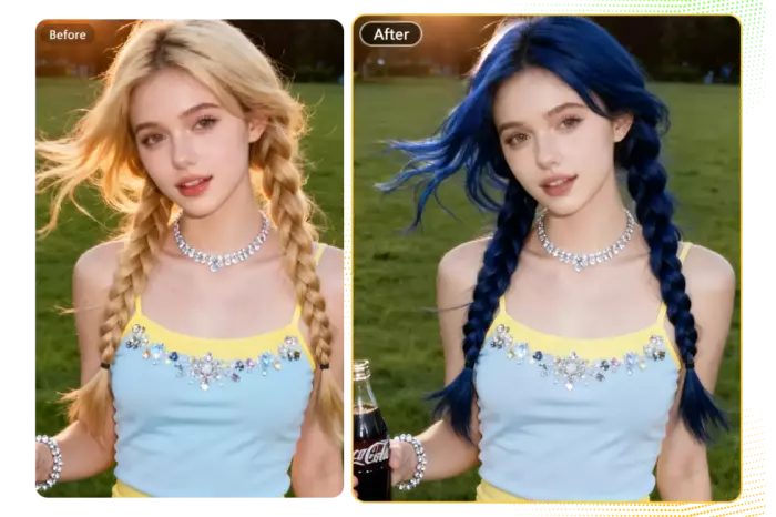 Seamlessly Change Hair Color in One Click