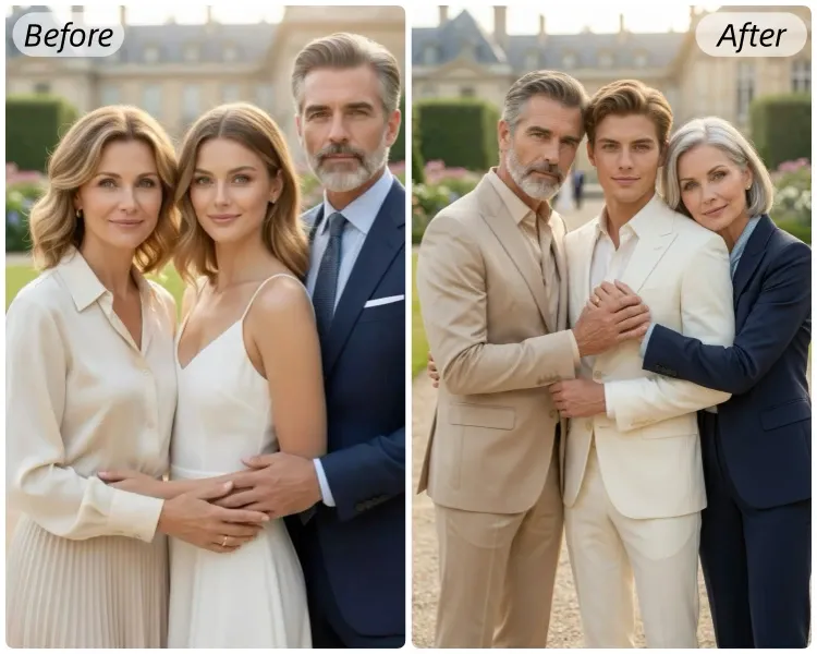 Swap Genders in Group Photos Without Breaking the Scene